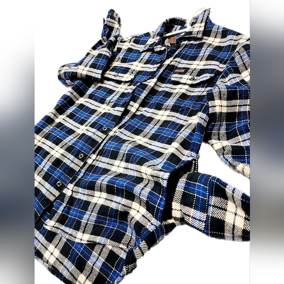 Orvis Blue 100% Cotton Flannel Button Down Casual Dress Shirt With Pocke… - Picture 6 of 10